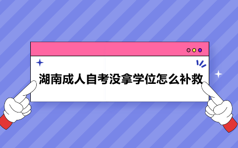 湖南成人自考没拿学位怎么补救