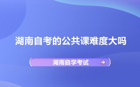 湖南自考公共课