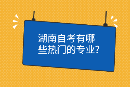 湖南自考报考专业