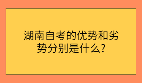 湖南自考的优势和劣势