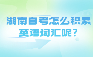 湖南自考怎么积累英语词汇呢?