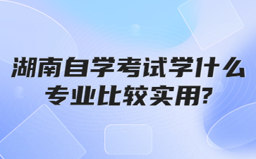 湖南自学考试学什么专业比较实用?